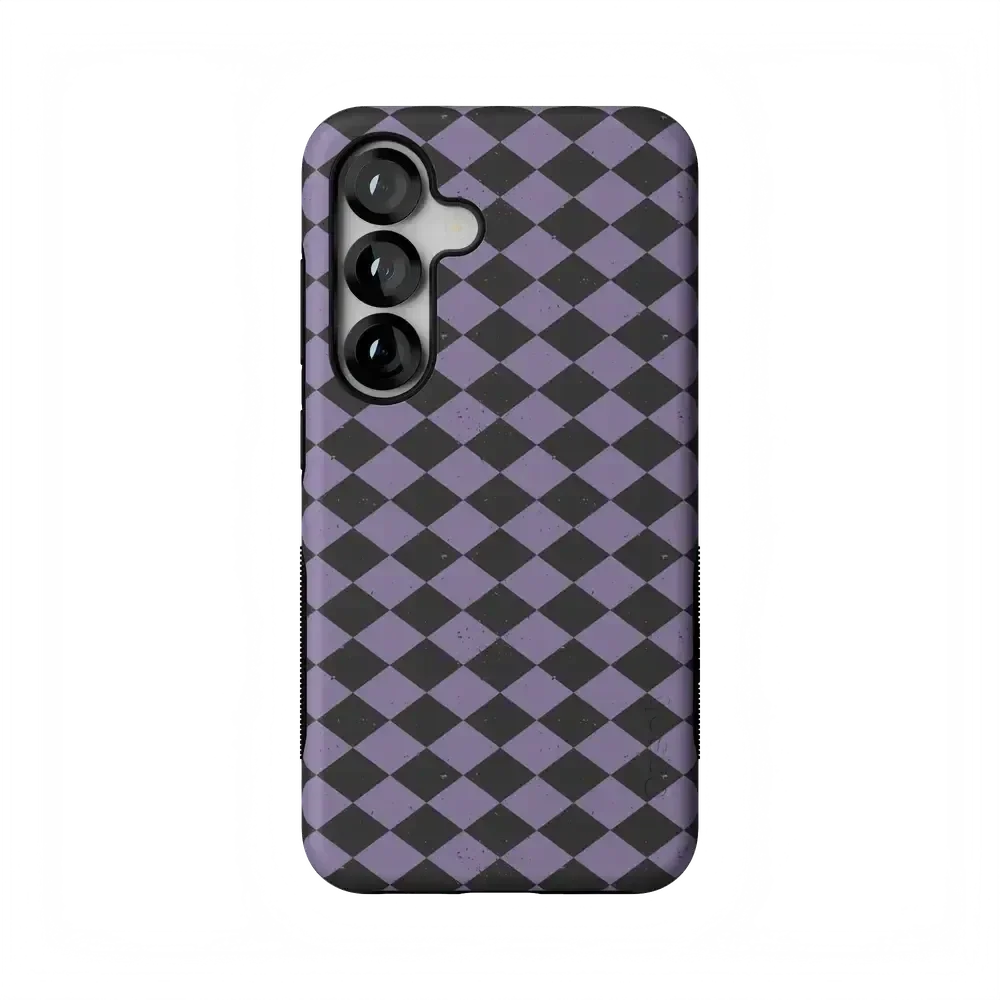 Midnight Hex | Purple Checkered Case Phone Case get.casely Bold Flex + MagSafe® Galaxy S25