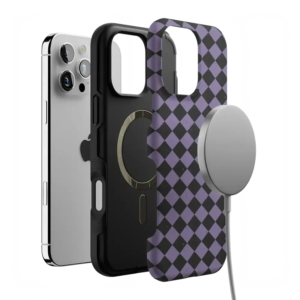 Midnight Hex | Purple Checkered Case Phone Case get.casely