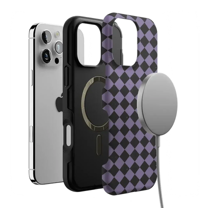 Midnight Hex | Purple Checkered Case Phone Case get.casely