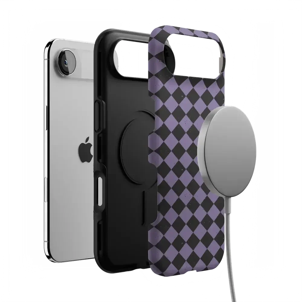 Midnight Hex | Purple Checkered Case Phone Case get.casely
