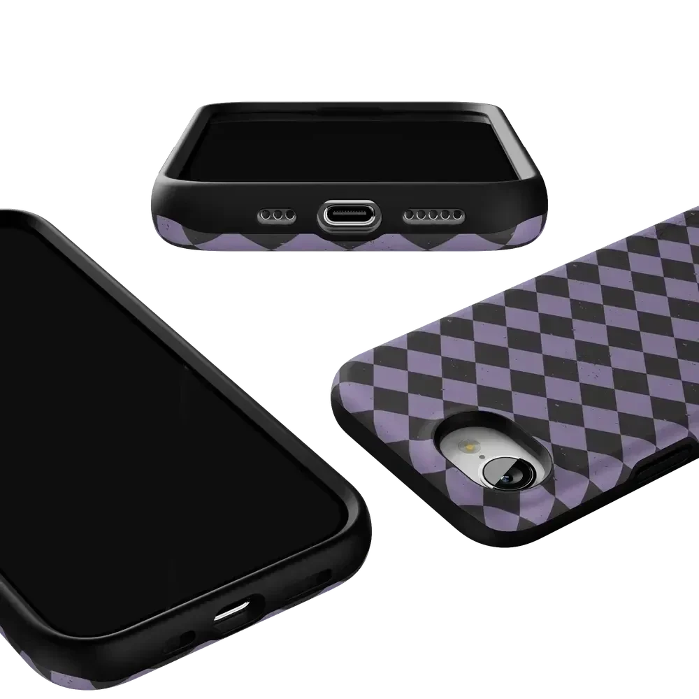 Midnight Hex | Purple Checkered Case Phone Case get.casely