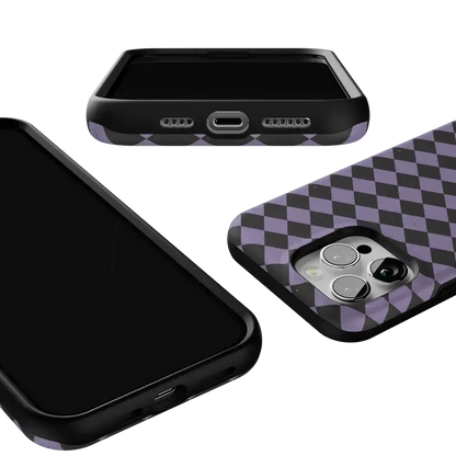 Midnight Hex | Purple Checkered Case Phone Case get.casely