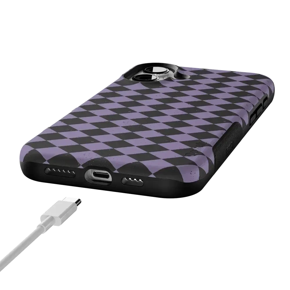 Midnight Hex | Purple Checkered Case Phone Case get.casely