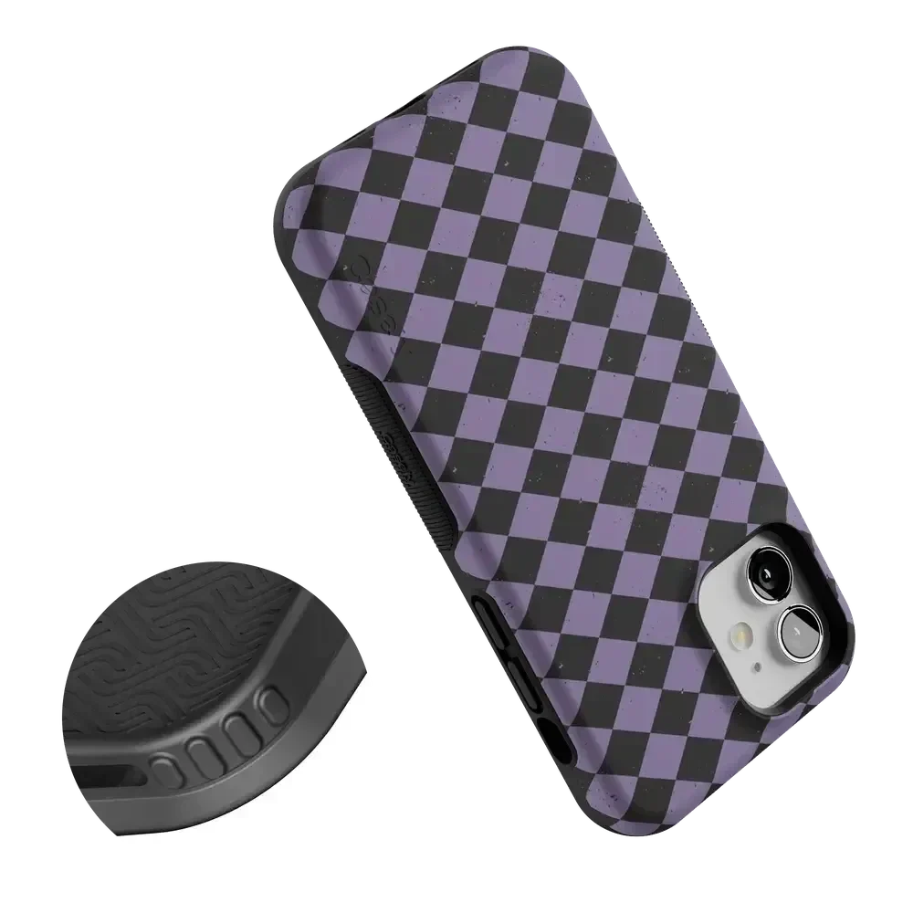 Midnight Hex | Purple Checkered Case Phone Case get.casely