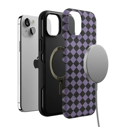 Midnight Hex | Purple Checkered Case Phone Case get.casely