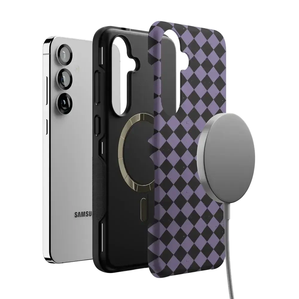 Midnight Hex | Purple Checkered Case Phone Case get.casely