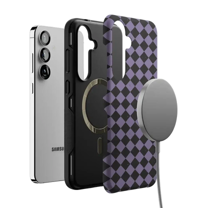 Midnight Hex | Purple Checkered Case Phone Case get.casely