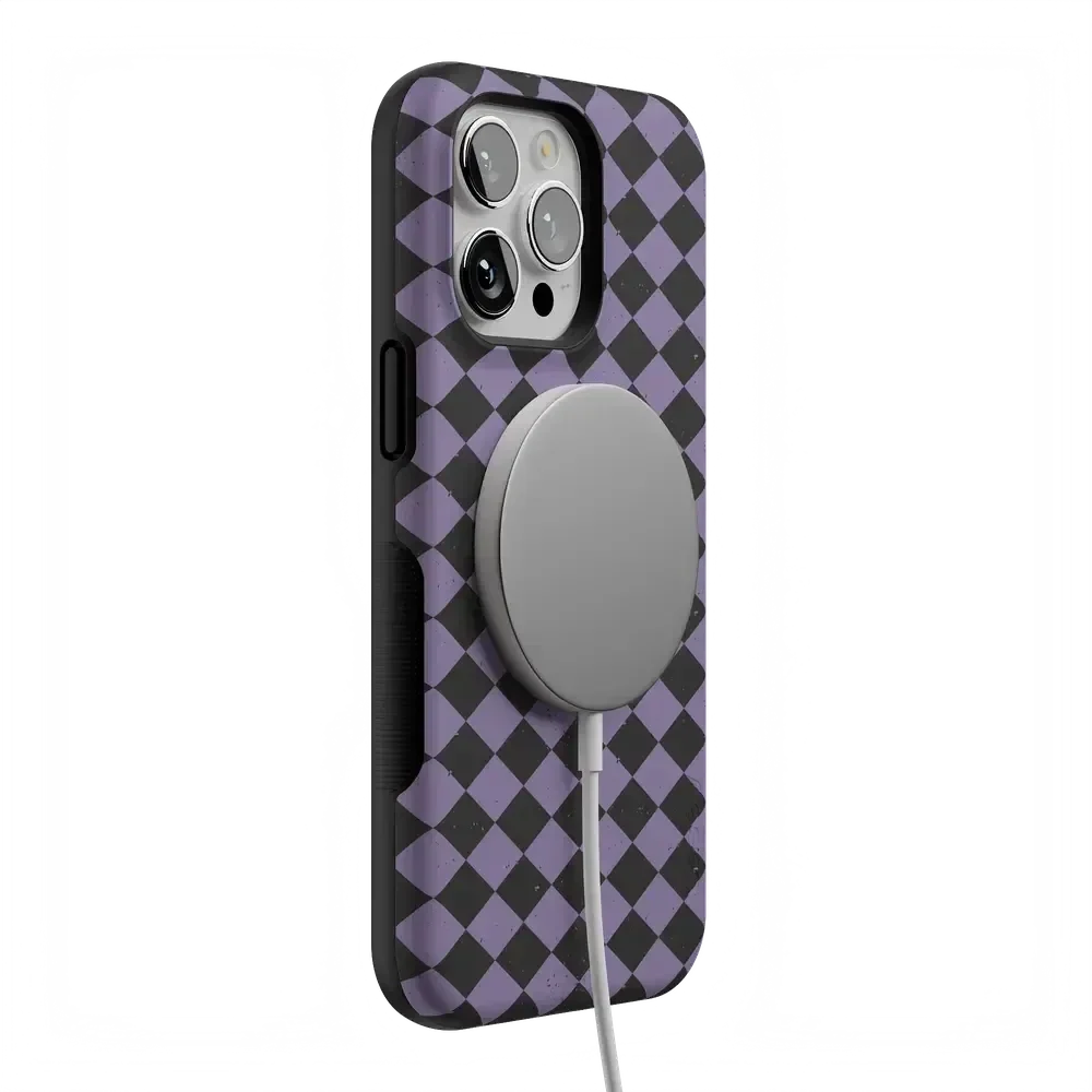 Midnight Hex | Purple Checkered Case Phone Case get.casely