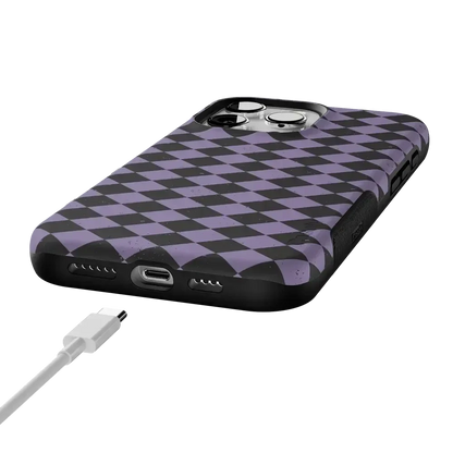 Midnight Hex | Purple Checkered Case Phone Case get.casely