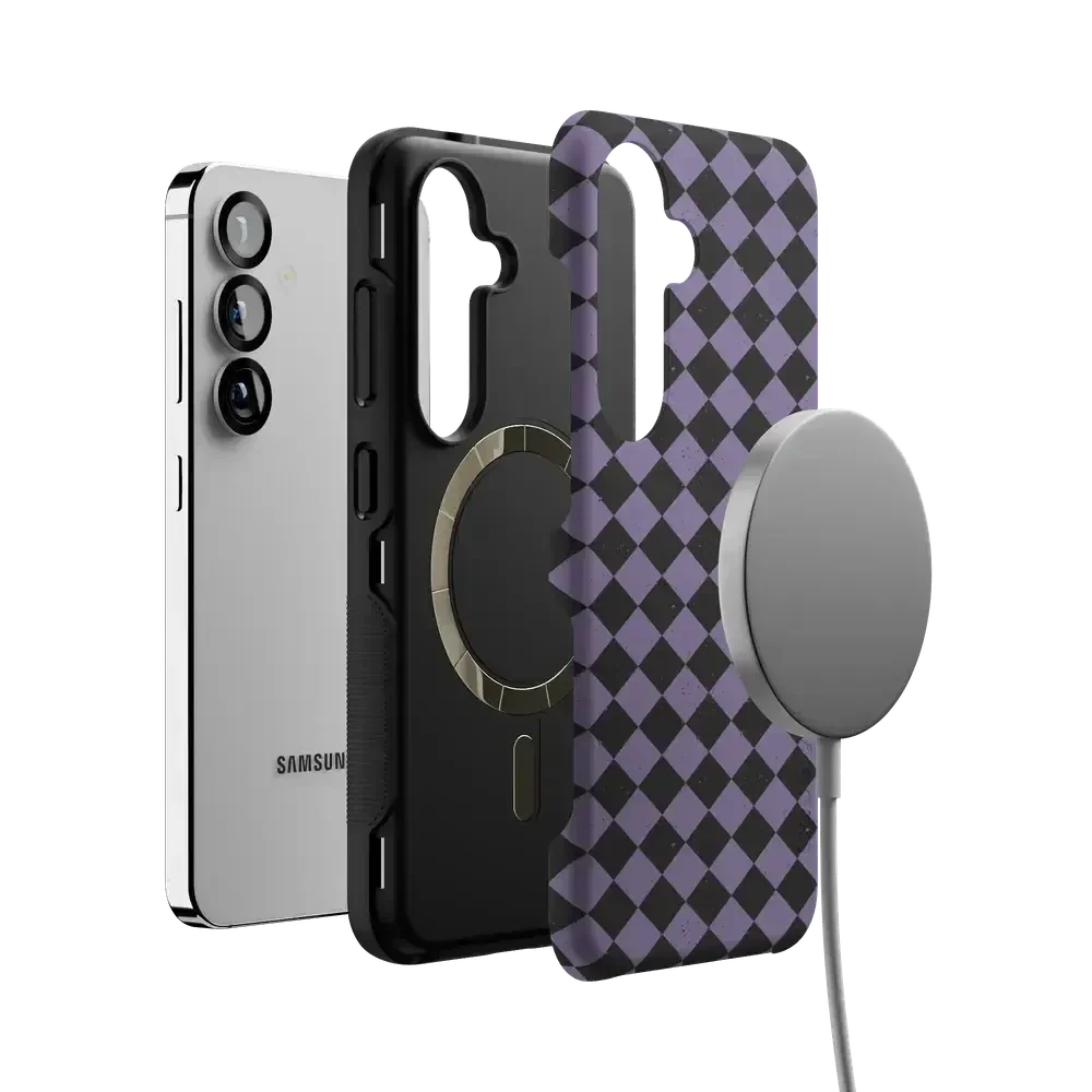 Midnight Hex | Purple Checkered Case Phone Case get.casely