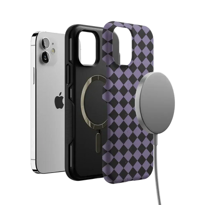 Midnight Hex | Purple Checkered Case Phone Case get.casely