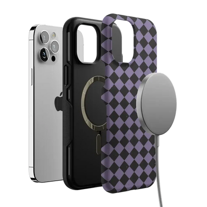 Midnight Hex | Purple Checkered Case Phone Case get.casely