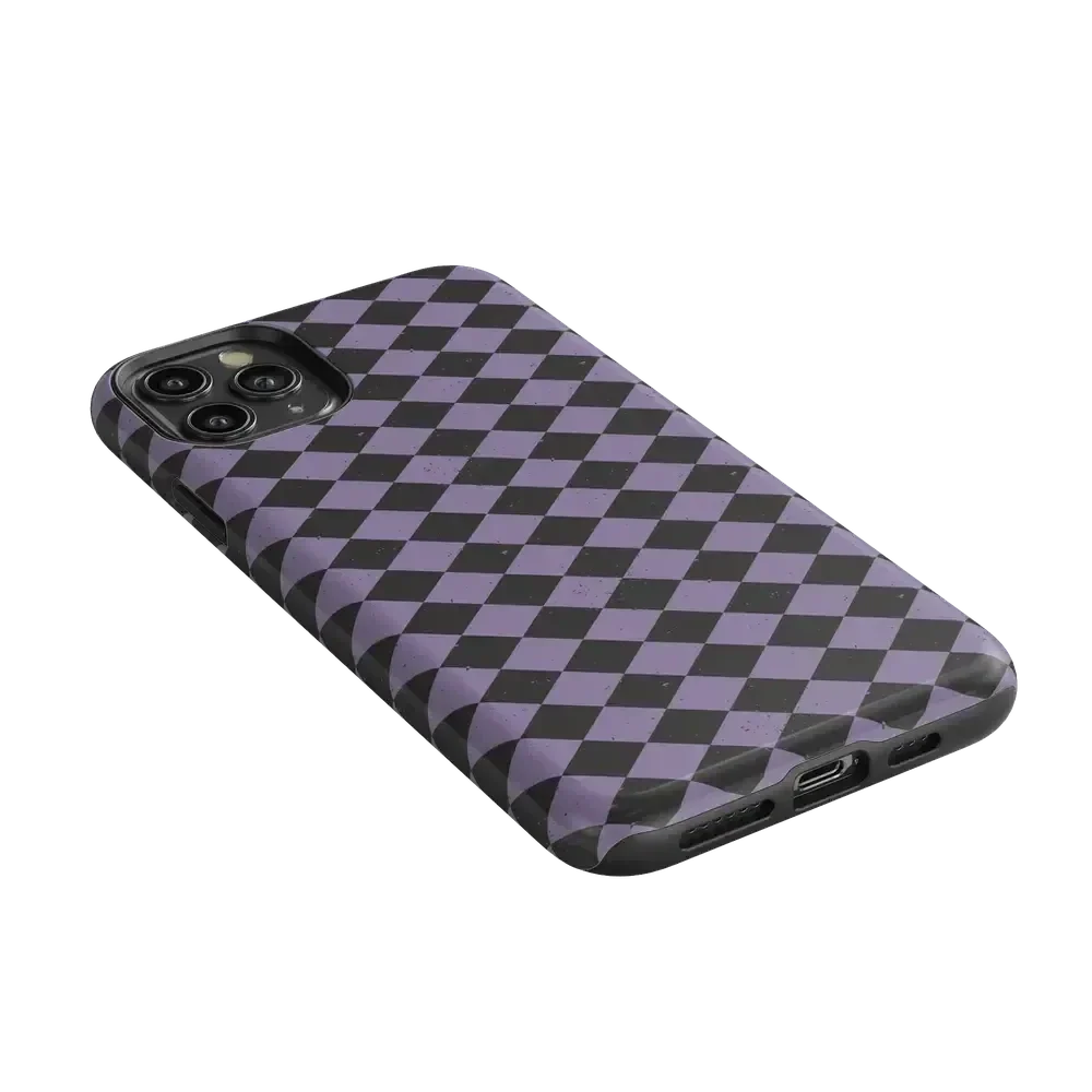 Midnight Hex | Purple Checkered Case Phone Case get.casely
