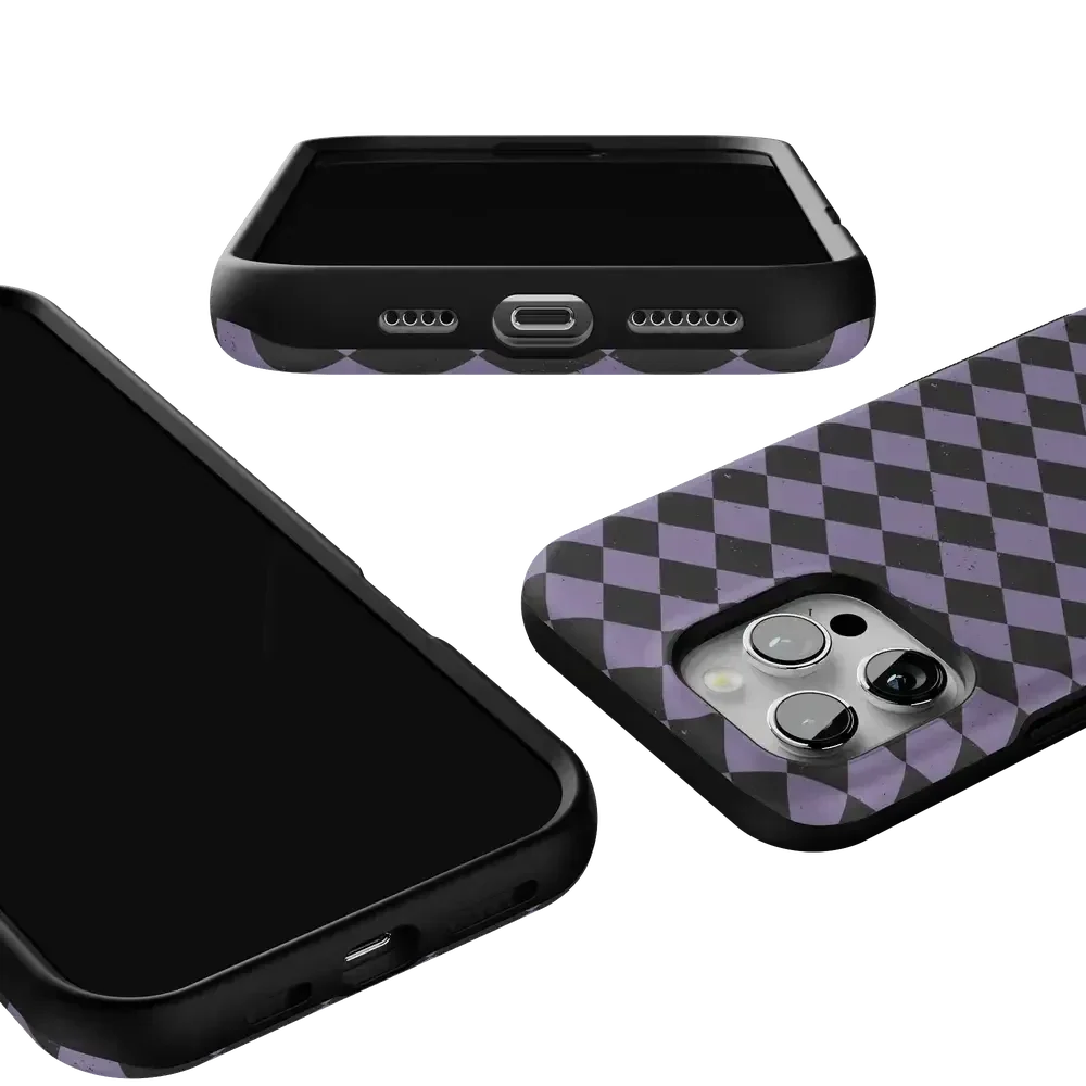 Midnight Hex | Purple Checkered Case Phone Case get.casely