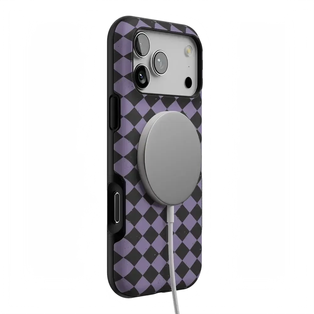 Midnight Hex | Purple Checkered Case Phone Case get.casely