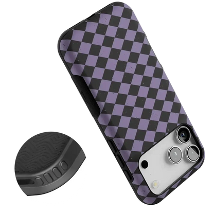 Midnight Hex | Purple Checkered Case Phone Case get.casely