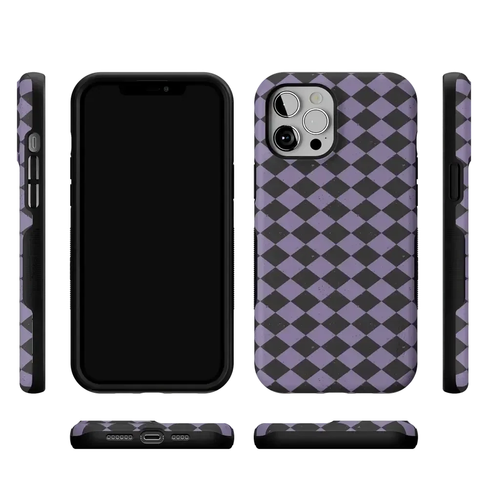 Midnight Hex | Purple Checkered Case Phone Case get.casely