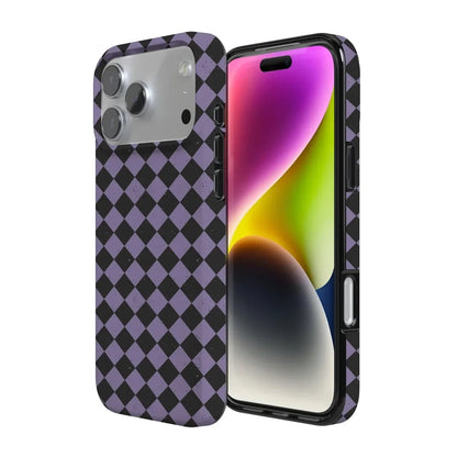 Midnight Hex | Purple Checkered Case Phone Case get.casely