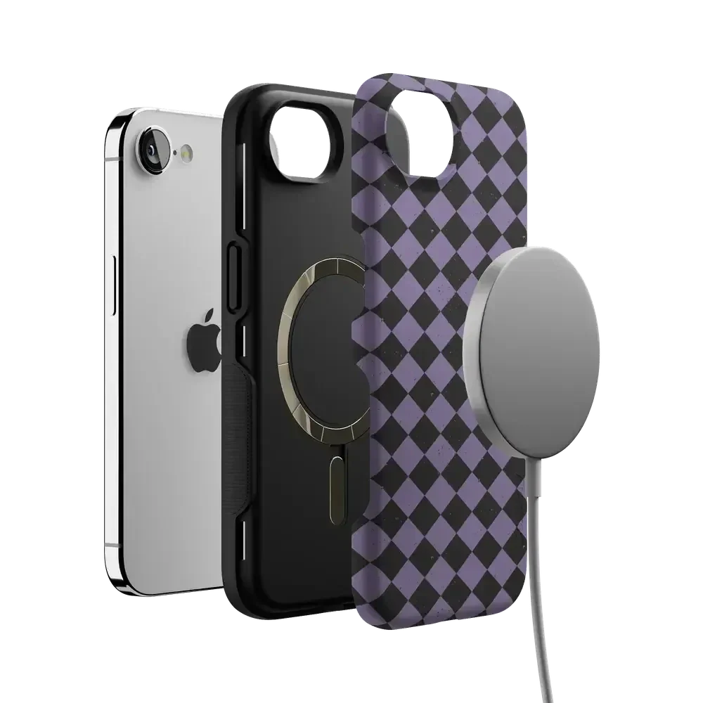 Midnight Hex | Purple Checkered Case Phone Case get.casely