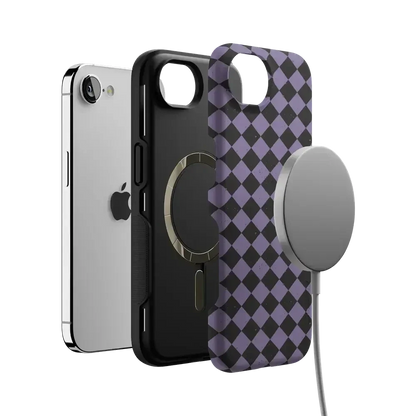 Midnight Hex | Purple Checkered Case Phone Case get.casely