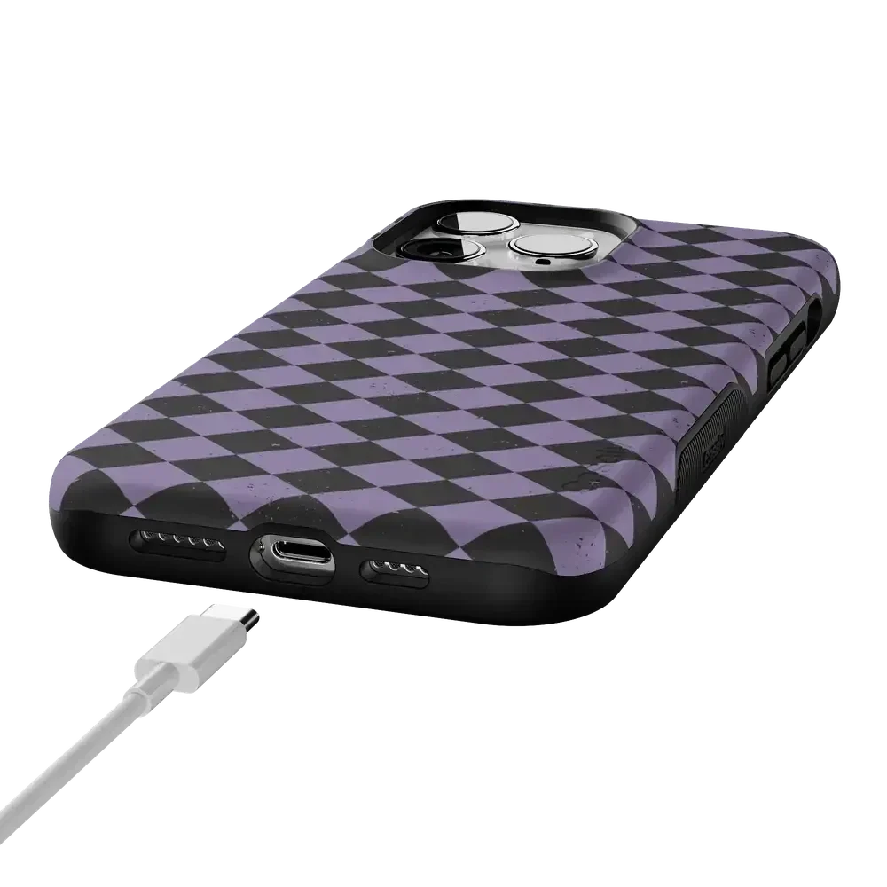 Midnight Hex | Purple Checkered Case Phone Case get.casely