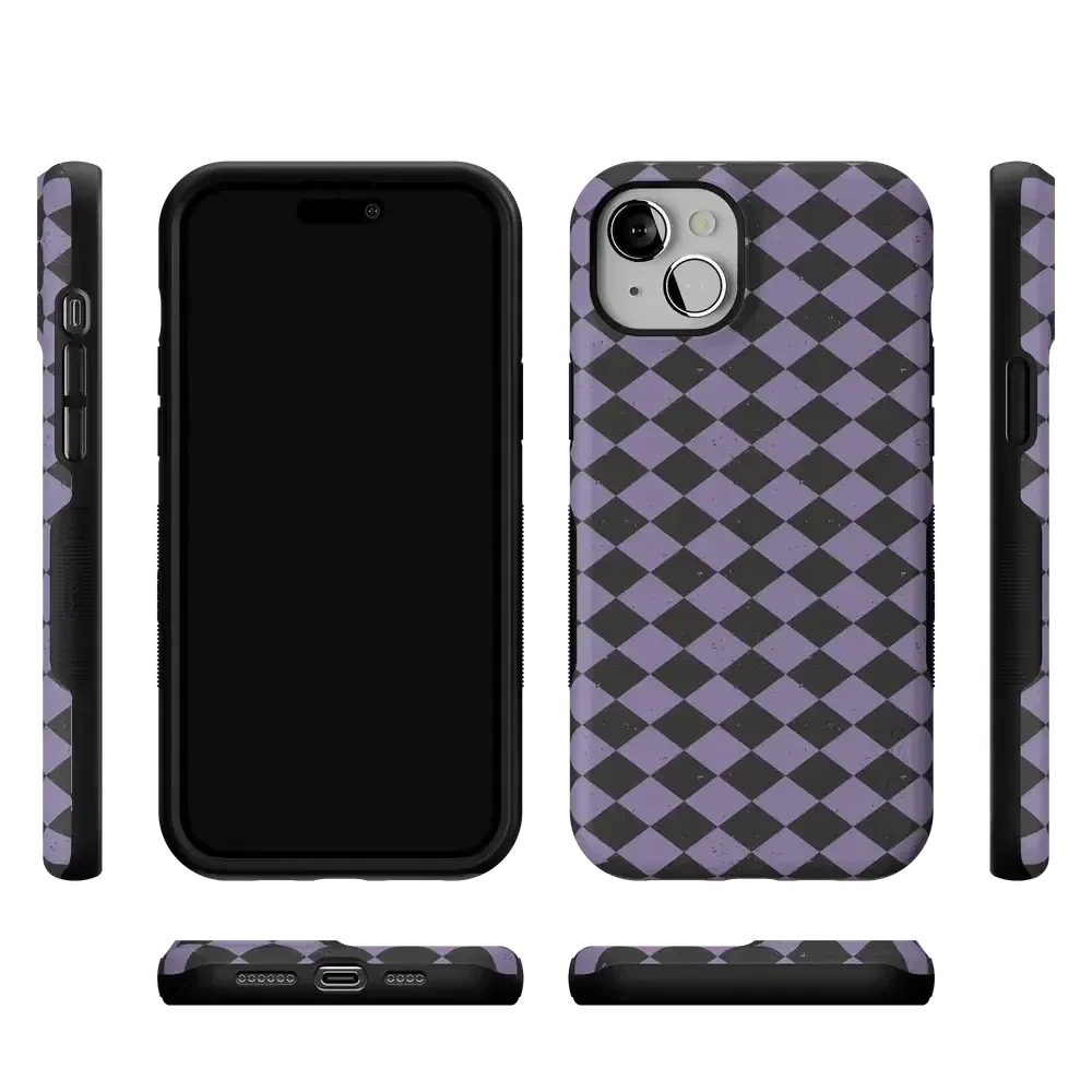 Midnight Hex | Purple Checkered Case Phone Case get.casely