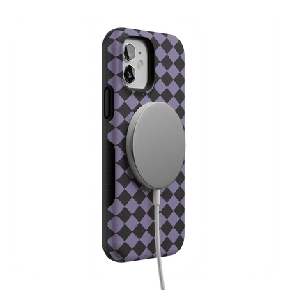 Midnight Hex | Purple Checkered Case Phone Case get.casely