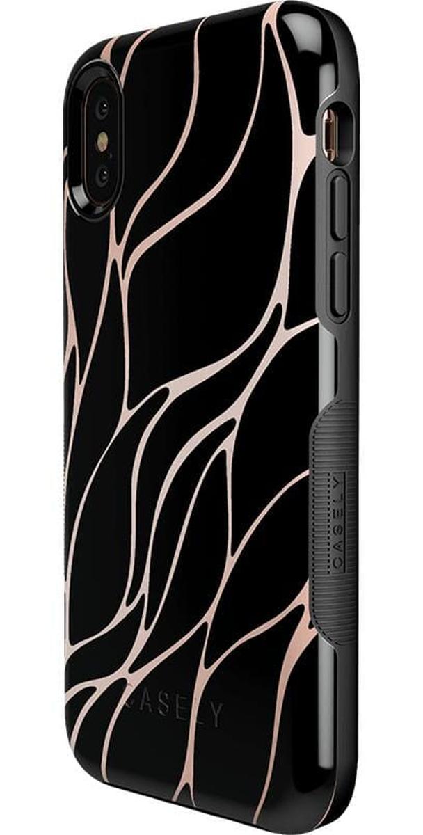 Midnight Ride | Black and Gold Metallic Waves Case iPhone Case get.casely