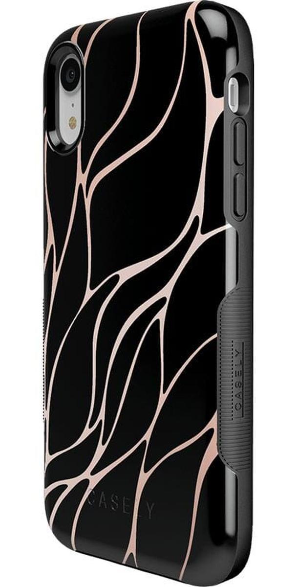Midnight Ride | Black and Gold Metallic Waves Case iPhone Case get.casely