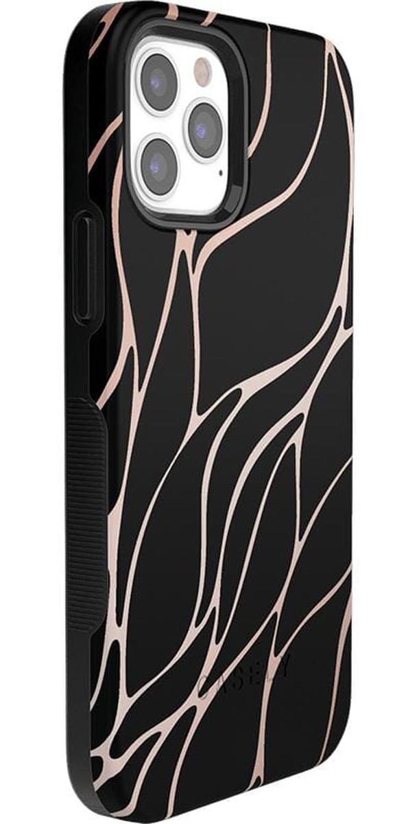 Midnight Ride | Black and Gold Metallic Waves Case iPhone Case get.casely