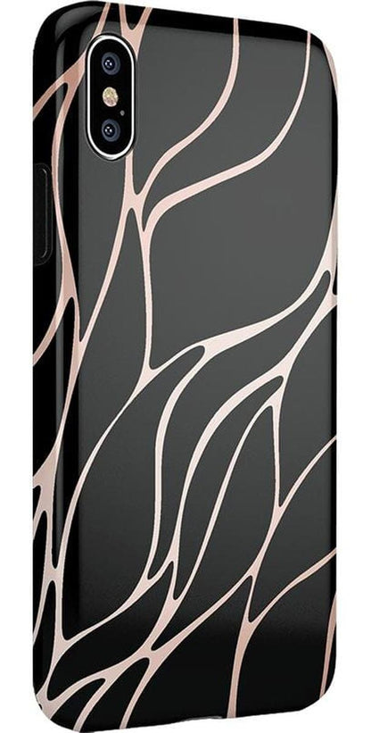 Midnight Ride | Black and Gold Metallic Waves Case iPhone Case get.casely