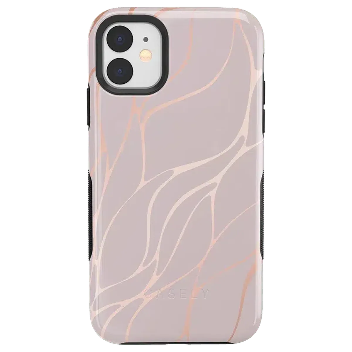 Midnight Ride | Pink and Gold Metallic Waves Case iPhone Case get.casely Bold iPhone 11