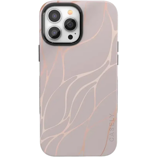 Midnight Ride | Pink and Gold Metallic Waves Case iPhone Case get.casely