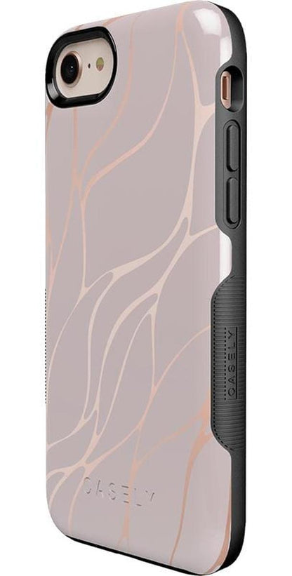 Midnight Ride | Pink and Gold Metallic Waves Case iPhone Case get.casely