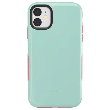Mint Green on Pink | Ultra-Protective Bold Case iPhone Case get.casely Bold iPhone 11