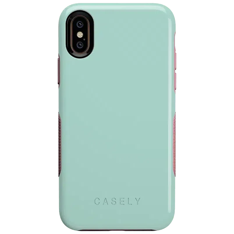 Mint Green on Pink | Ultra-Protective Bold Case iPhone Case get.casely Bold iPhone XS Max