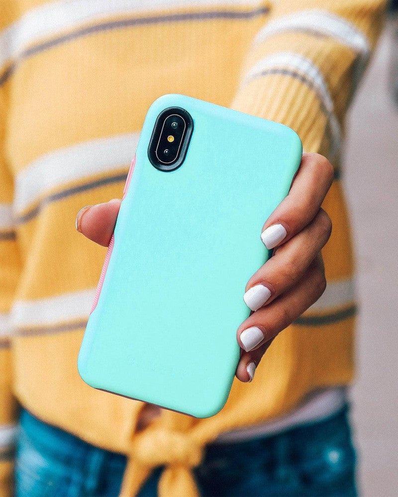 Mint Green on Pink | Ultra-Protective Bold Case iPhone Case get.casely