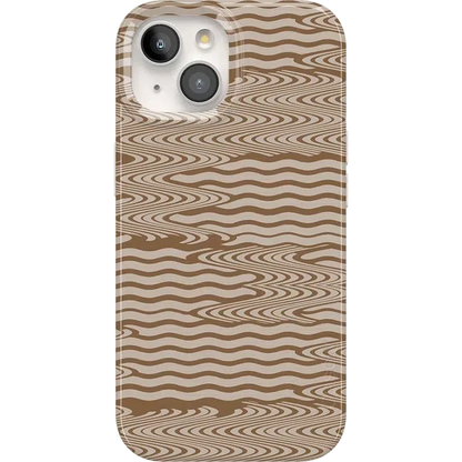 Mocha Ripple | Brown Waves Case iPhone Case get.casely Classic + MagSafe® iPhone 15 Plus