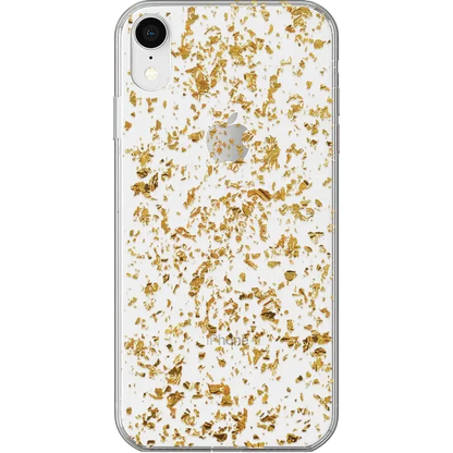 Morning Sparkle | Rose and Gold Flaked Clear Case iPhone Case get.casely Classic iPhone XR