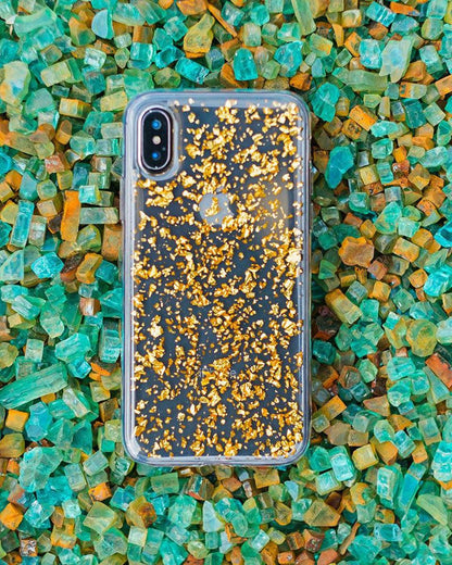 Morning Sparkle | Rose and Gold Flaked Clear Case iPhone Case get.casely