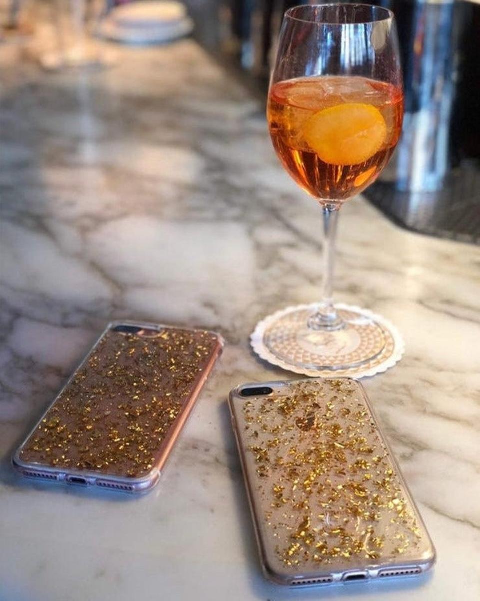 Morning Sparkle | Rose and Gold Flaked Clear Case iPhone Case get.casely