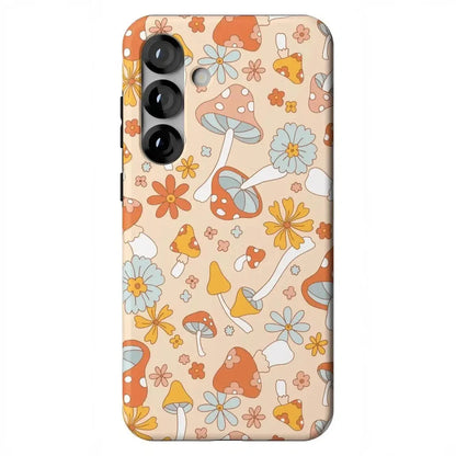 Mushroom Magic | Retro Floral Samsung Case Samsung Case Casetry Essential + MagSafe® Galaxy S25 Plus