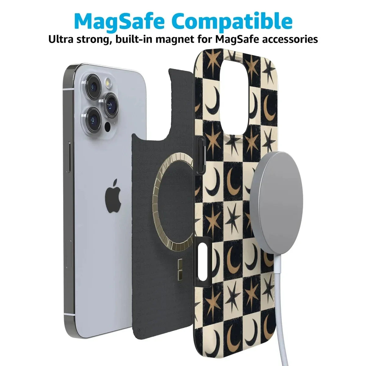 Mystic Moonstar | Black Celestial Case Phone Case get.casely