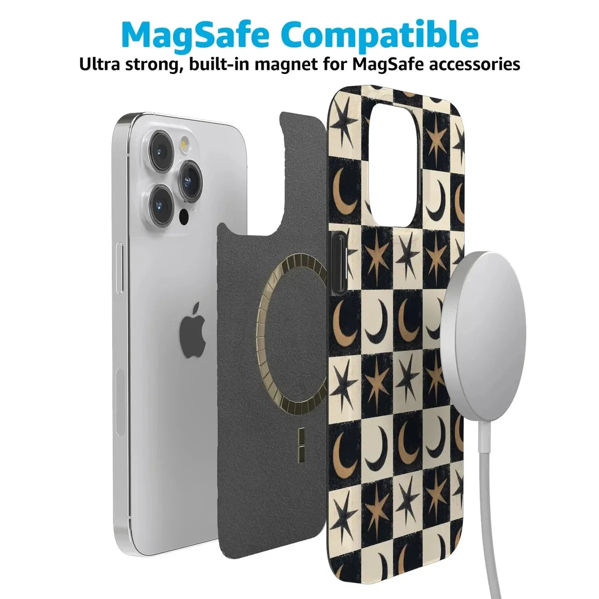 Mystic Moonstar | Black Celestial Case Phone Case get.casely