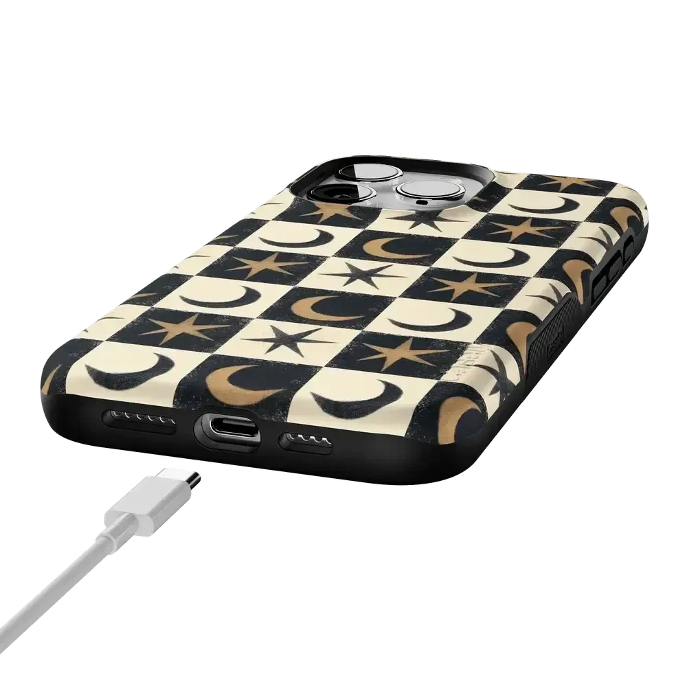 Mystic Moonstar | Black Celestial Case Phone Case get.casely