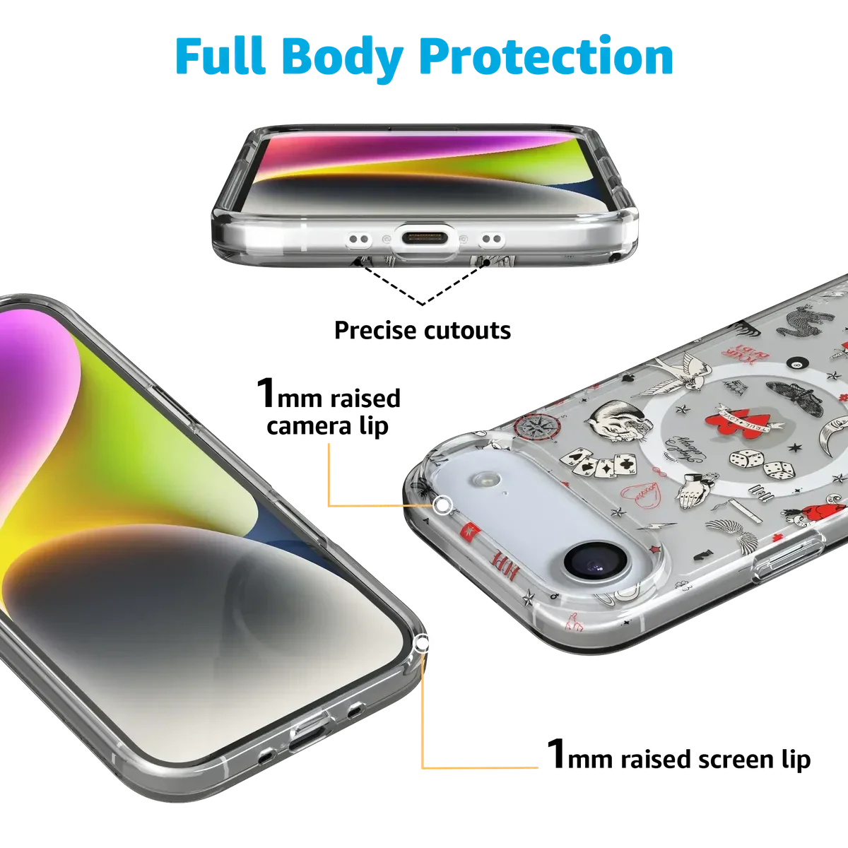 Not a Phase | Clear Flash Tattoo Case iPhone Case get.casely