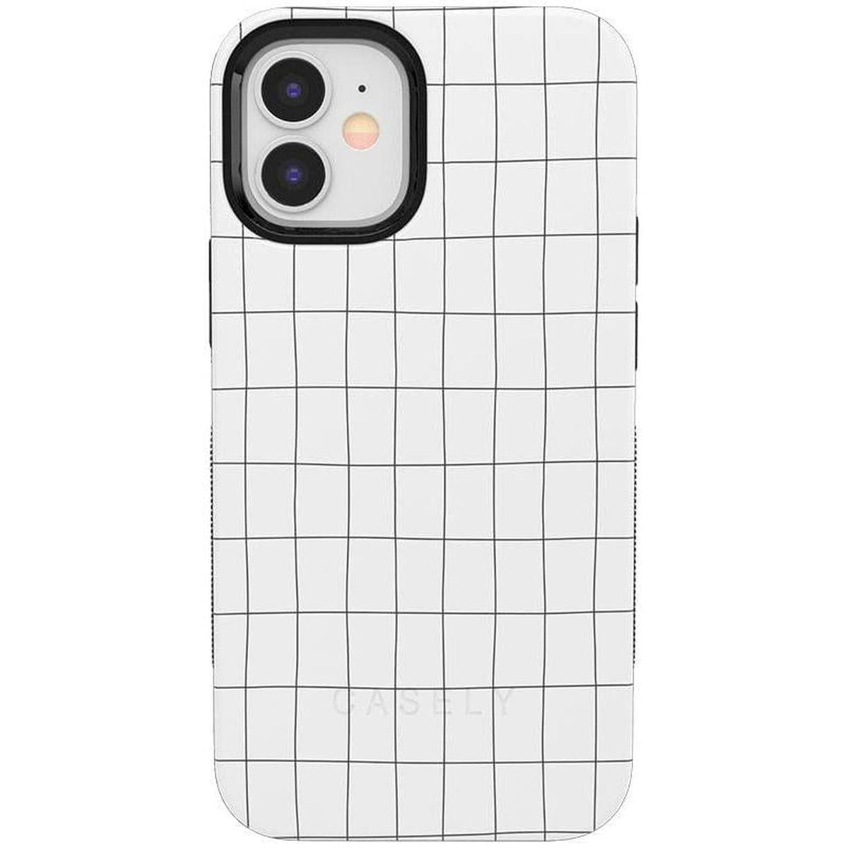 Off the Grid | White & Black Lined Case iPhone Case get.casely Bold iPhone 12 Mini