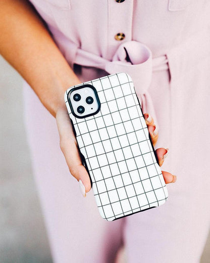 Off the Grid | White & Black Lined Case iPhone Case get.casely