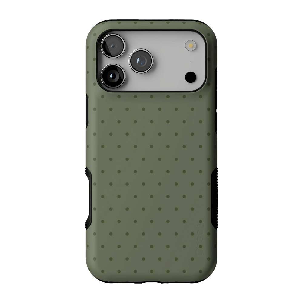 On the Dot | Olive Green Polka Dot Case