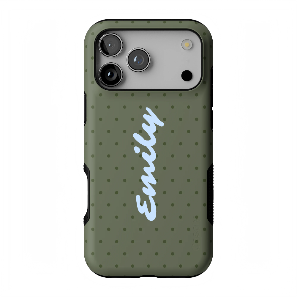 On the Dot | Olive Green Polka Dot Case
